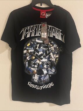 Tribal gear Men's Black Graphic Skull T-Shirt